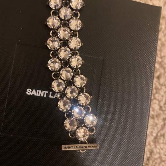 Saint Laurent Linked toggle bracelet with metal crystal - Picture 5 of 7